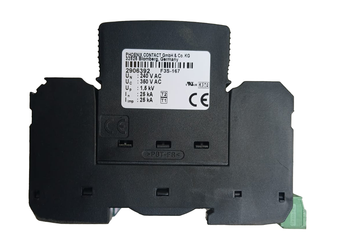 Type 1 +2 Three Phase 4P Flashtrab SPD FLT-BK 350/3+1/FM  combined lightning current and surge arrester Phoenix Contact 2906389